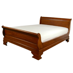 Bigcea Durable Traditional Mahogany Wood Sleigh Bed with Antique Design <b>for</b> Home <b>Bedroom</b> Classic Furniture - Product Image 4