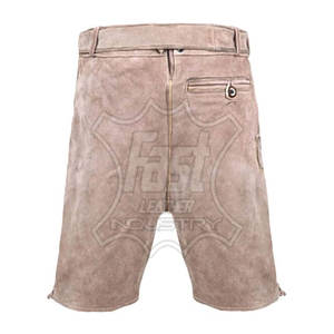 กางเกงขาสั้นบาวาเรียนหนังแท้ ระบายอากาศดี ดีไซน์สตรีทแวร์ทันสมัยสำหรับผู้ชาย รับผลิตตามแบบ (OEM) ราคาสมเหตุสมผล - Product Image 5