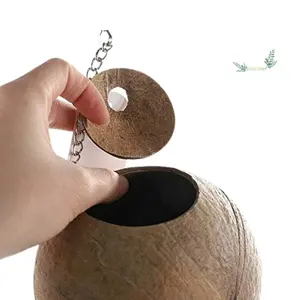 Natural Coconut Shell Bird Nest House Hut for Pet Parrot Budgies Parakeet/ Coconut Shell Bird Nest With Free Logo