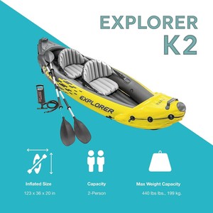 Nuevo Intex 68307EP Explorer K2 Inflable K a y a K Set W 86in Remos y Bomba 2 Personas 500 - Product Image 5