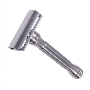 Maquinilla de afeitar recta de peluquero de acero inoxidable sólido con logotipo personalizado con hoja expuesta - Product Image 5