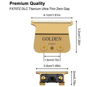 Lames de rechange pour tondeuse à cheveux DLC 2.0 Gold, haute qualité, acier inoxydable professionnel, réglables électriquement - Product Image 6