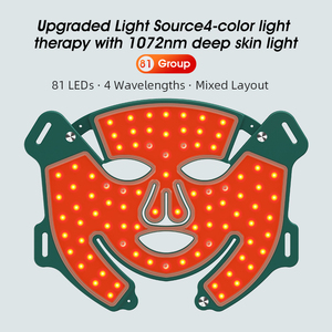 <span class=keywords><strong>Masque</strong></span> de luminothérapie <span class=keywords><strong>LED</strong></span> infrarouge flexible sans fil rechargeable Redfy pour le traitement de la peau du visage, appareil de beauté facial en silicone - Product Image 4
