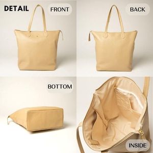 กระเป๋าโท้ทหนังขนาดใหญ่แบบเย็บลายพร้อมงานปักสำหรับทุกฤดูกาล - Product Image 3