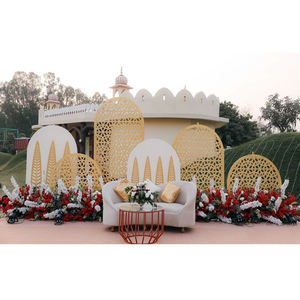 แผงฉากหลังที่ตัดด้วยเลเซอร์ทันสมัยสำหรับพิธีหมั้นแผ่นฉากหลังโลหะสำหรับงานแต่งงานแผงฉากหลังอินเทรนด์สำหรับการหมั้น - Product Image 1