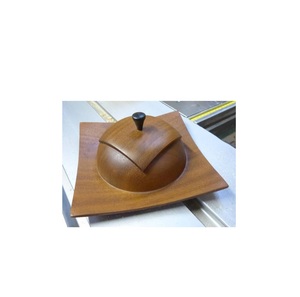 Juego de tazón de sal y azúcar de diseño moderno con tapa Utensilios de cocina de sal y pimienta de forma redonda de tamaño mediano de madera natural - Product Image 3