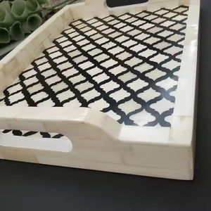 ถาดเสิร์ฟทรงกลมแบบฝังกระดูกดีไซน์ไม่เหมือนใครทำด้วยมือคุณภาพสูงทนทานงานหัตถกรรมสมัยใหม่ - Product Image 2