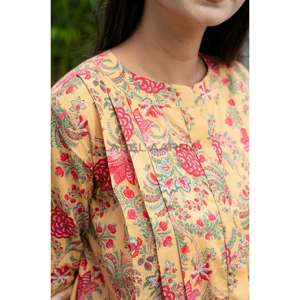 ชุดสองชิ้นผ้าคอตตอนสีเหลืองของผู้หญิง xs/xs ความยาวเหนือเข่าชุดทางการ - Product Image 5