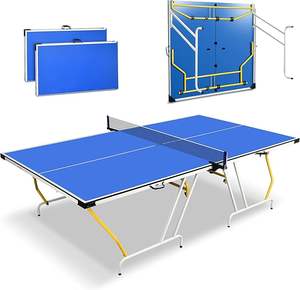 Nueva oferta: juego de mesa de ping-pong portátil de tamaño mediano con Red, cortadora, diseño plegable que ahorra espacio, azul - Product Image 1