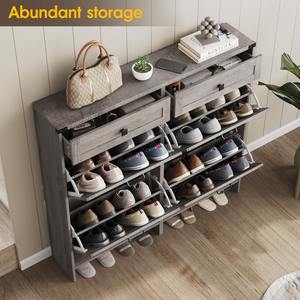 Mueble Zapatero Estrecho Independiente de Madera Estilo Rústico Contemporáneo con Puertas y <span class=keywords><strong>Cajones</strong></span> para el Hogar, Venta al por Mayor - Product Image 3