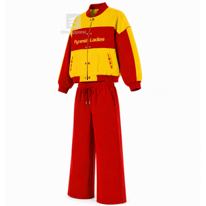 Conjunto deportivo transpirable personalizado NSPDK Sorority con logotipo bordado en la parte delantera, corte holgado, conjunto de 2 piezas de felpa para mujer - Product Image 2