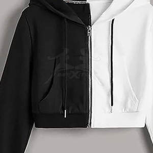 เสื้อฮู้ดคอตตอนพลัสไซส์สำหรับผู้หญิงเสื้อครอปแบบมีฮู้ดเสื้อสไตล์ปากีสถาน - Product Image 5