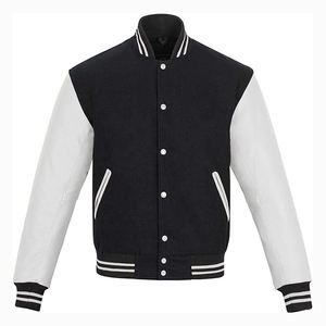 Fashion <b>Mens</b> Varsity Baseball College Letterman High School Bomber Wool Genuine Leather <b>Jacket</b> - Product Image 1