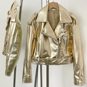 Chaqueta de cuero para mujer 2025 chaqueta básica abrigo mujer invierno motocicleta chaqueta PU cuero cremallera prendas de vestir exteriores - Product Image 6