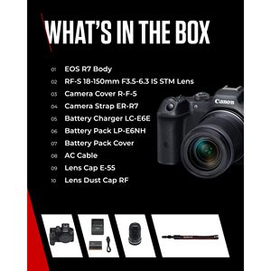 32.5 MP Mirrorless R7 RF-S 18-150mm Lens Body APS-C CMOS Sensor Dual Pixel AF II In-<b>Camera</b> Compositing LCD Touchscreen HD - Product Image 4