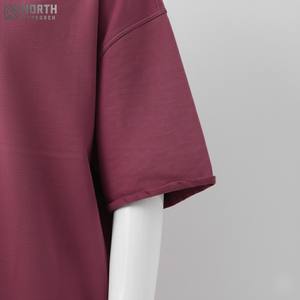 เสื้อยืด100% สำหรับผู้ชายเสื้อยืดโอเวอร์ไซส์ธรรมดางานปักลายผ้าคอตตอนออกแบบได้ตามที่ต้องการน้ำหนักมาก - Product Image 4