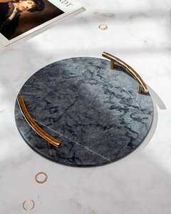 ถาดวางหินอ่อนสีทองดีไซน์หกเหลี่ยมสำหรับตกแต่งบ้านและห้องครัว - Product Image 2