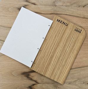 DIVRIS - Cubierta de Menú de Restaurante de Madera Marrón Claro Personalizada al por Mayor con Múltiples Páginas y Grabado de Logotipo - Product Image 4