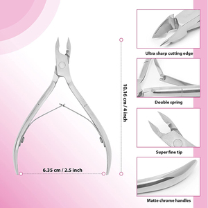 La mejor pinza para uñas, punta de 3mm para uñas gruesas y encarnadas, pinza para cutículas superiores, pinza para uñas, acabado de espejo, cuchilla afilada, cortadora de uñas - Product Image 2