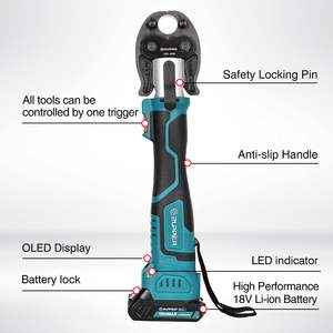 Kit de Herramientas de Prensado Mini, 3 Matrices de Prensado PEX F1807 de 1/2" y 1", Motor sin Escobillas, 2 Baterías, Cargador Rápido, Estuche de Transporte para Prensado de Cables - Product Image 1