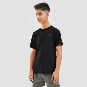 T-shirt pour homme en polyester 100% avec motif lettres, tissu tricoté compressé, personnalisable, noir - 180g 240g, Youth Advantage - Product Image 3