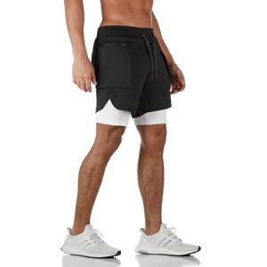 Nuevos pantalones cortos para correr Malla de secado rápido Pantalones de cinco puntos de doble capa Pantalones de entrenamiento deportivo de fitness - Product Image 4