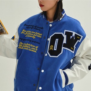 Wholesale Men Custom Logo Unisex Baseball Varsity <b>Jacket</b> - Product Image 6