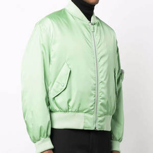 Chaqueta de bombardero de poliéster para hombre, estilo informal de calle alta con cuello levantado, chaqueta con patrón de letras de invierno para hombre - Product Image 3