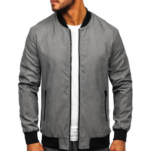 Custom Men's Winter Bomber Jacket-Casual Style High Quality V-neck Collar Breathable Fabric Custom Logo Colors All Sizes - Product Image 1