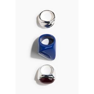 Ensemble de 3 bagues élégantes en or, serties de diamants, de zircon et de quartz, en alliage de cuivre, avec motif flèche - pour mariages, fêtes, fiançailles, cadeau - Product Image 1