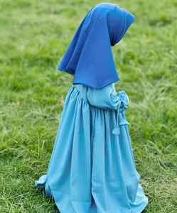 Nouveautés Ensemble Abaya Hijab pour enfants conçu sur mesure Tissu en mousseline de soie imprimé élégant Style modeste Meilleur prix de gros naturel - Product Image 4