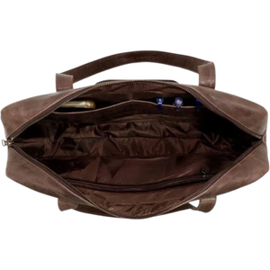 Brown Cowhide Soft Luxury Classic Portable Messenger <b>Bag</b> Unisex Genuine Leather Large Capacity Office Travel <b>Bag</b> Hot Sale - Product Image 3