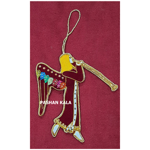 Nuevo adorno colgante de árbol de Navidad bordado Zari hecho a mano, Material de tela de forma personalizada utilizado para decoración de fiesta de cumpleaños - Product Image 1