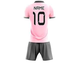 Custom football kit <b>mens</b> breathable quick dry geometric jersey and <b>shorts</b> set <b>pink</b> grey training uniform - Product Image 6