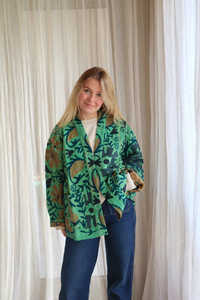 Chaqueta Bomber Suzani de Algodón Bordada a Mano, Atractiva, para Mujer, Primavera/Invierno, Estilo Bohemio Gitano, Color Rosa, 2025 - Product Image 5