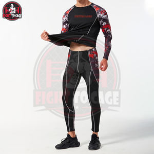 Ensemble Rash Guard 2 Pièces Imprimé en Spandex/Nylon à Séchage Rapide pour Hommes, Équipement de Grappling Haute Élasticité 2026 pour Jiu Jitsu, Muay Thai, Lutte - Product Image 5