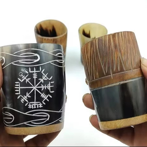 Wholesale Eco-Friendly Natural Ox & Buffalo Horn Drinking <b>Mug</b> Latest Stylish Stand Handcrafted <b>Mug</b> Mead Beer Wine Tankard <b>Mug</b> - Product Image 1