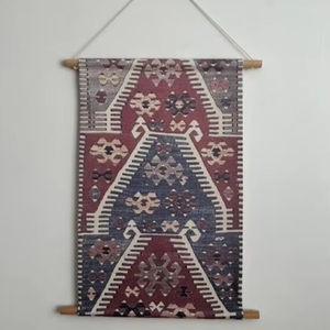 Tapis Kilim tissé à la main moderne en tissu impressions d'art décoratif pour chambre à coucher tenture murale pour mariages Diwali décoration murale cintre inclus - Product Image 1
