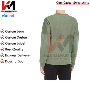 Premium Organic Cotton <b>Crewneck</b> <b>Sweater</b> for Men Soft Ribbed Knitted Pullover Classic Solid Color Casual Sweatshirt Long Sleeve - Product Image 3