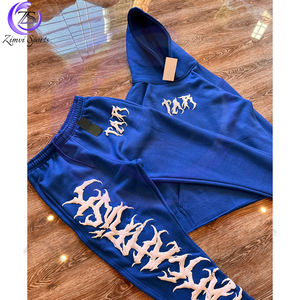 Bon fournisseur 2025 conception personnalisée couleur violette votre propre impression bouffante à l'acide hommes 100% survêtements en coton biologique - Product Image 2