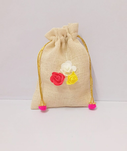 Sac de pochette en jute de couleur vibrante fabriqué à partir de fibre naturelle écologique Pochette à cordon réutilisable et durable idéale pour l'emballage de cadeaux - Product Image 3