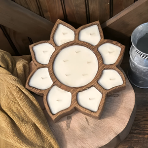 Bougie de bol de pâte en bois de tournesol d'articles de nouveauté pour la décoration de table et la décoration intérieure à prix compétitif du Vietnam - Product Image 1