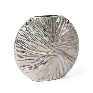 Cast Aluminium Electroplating <b>Textured</b> Design Flower <b>Vase</b> Silver Luxury Indoor Decoration for Home & Office Decoration - Product Image 2