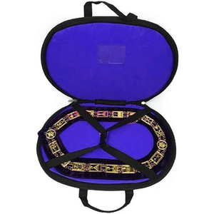 Custom Masonic Collar with Blue Enamel Squares Gold Trim Luxury Badge <b>Pin</b> On Metal Emblem V-Neck Design - Product Image 2