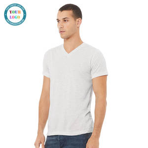 100% algodón de manga corta para hombre Pure Pima Jersey cuello en V camiseta azul real - Product Image 5