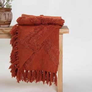 Manta de algodón con mechones de lujo, manta tejida Bohemia con borlas para venta al por mayor y decoración del hogar - Product Image 6