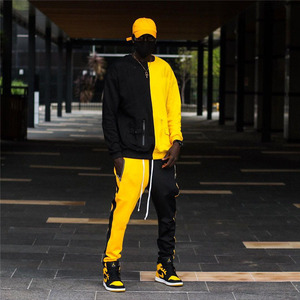 Nuevas sudaderas llamativas de gran tamaño con capucha, pantalones de chándal lavados, conjunto de 2 piezas para hombres, sudaderas con capucha, chándal de algodón, conjunto de sudadera y Jogger para hombres - Product Image 1