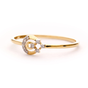 แหวนเพชรทองคำรูปดาวพระจันทร์สุดหรูสำหรับของขวัญวันครบรอบหรือของขวัญหมั้น - Product Image 3