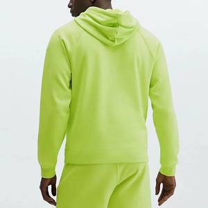 Ensemble de survêtement personnalisé 2 pièces pour homme, vert lime, avec sweat à capuche et short, style streetwear, en coton épais 100% avec strass, pour la maternité - Product Image 2