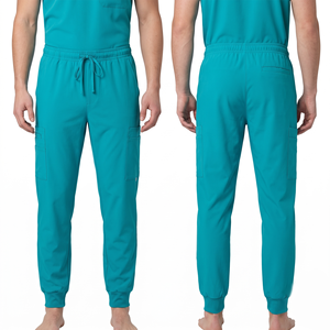 Pantalones Médicos Unisex, 180 GSM, Tela Elástica de Algodón y Poliéster, Azul Marino, Cintura con Cordón, Bordado Personalizado, Tela Tejida, Hospital - Product Image 2